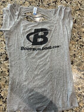 Bodybuilding.com Women’s Gray Logo Short Sleeve Tee